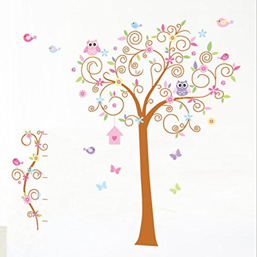 COVPAW Wall Stickers Decor Owls Tree Kids Nursery Baby Children's Room living room Decal