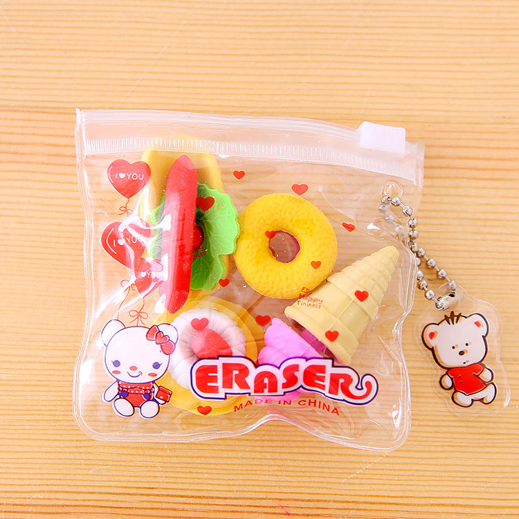 COVPAW Radiergummi, 4er-Pack, 16 Stück, Obst, Desserts, Dinosaurier, Gemüse, Kuchen-Design, Briefpapier für Kinder, Büro, Schule, Studenten, Bedarf, Partygeschenke