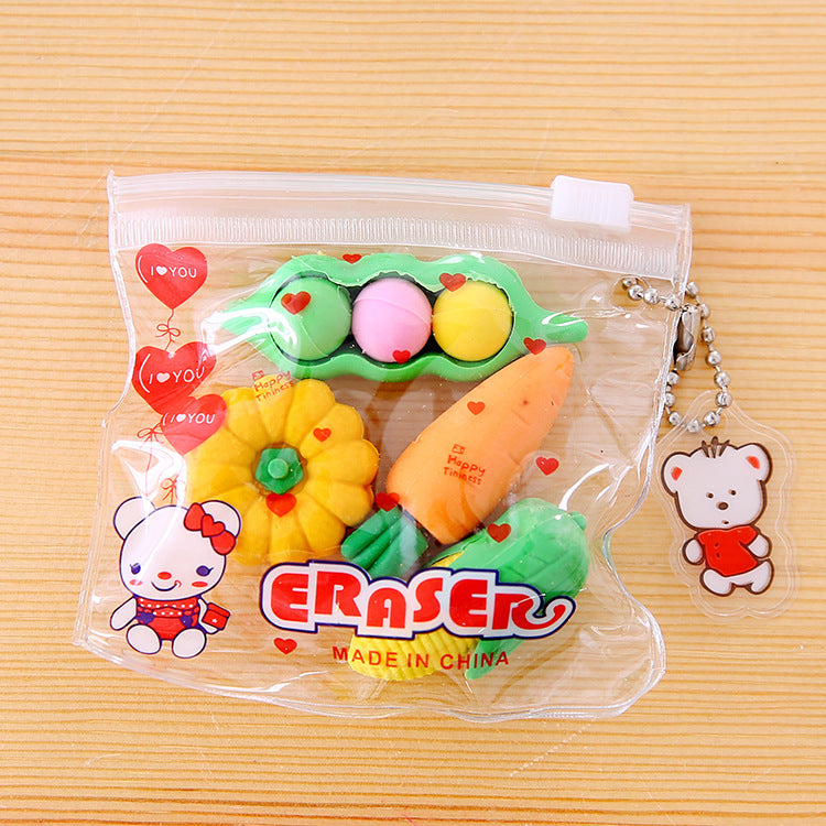 COVPAW Radiergummi, 4er-Pack, 16 Stück, Obst, Desserts, Dinosaurier, Gemüse, Kuchen-Design, Briefpapier für Kinder, Büro, Schule, Studenten, Bedarf, Partygeschenke