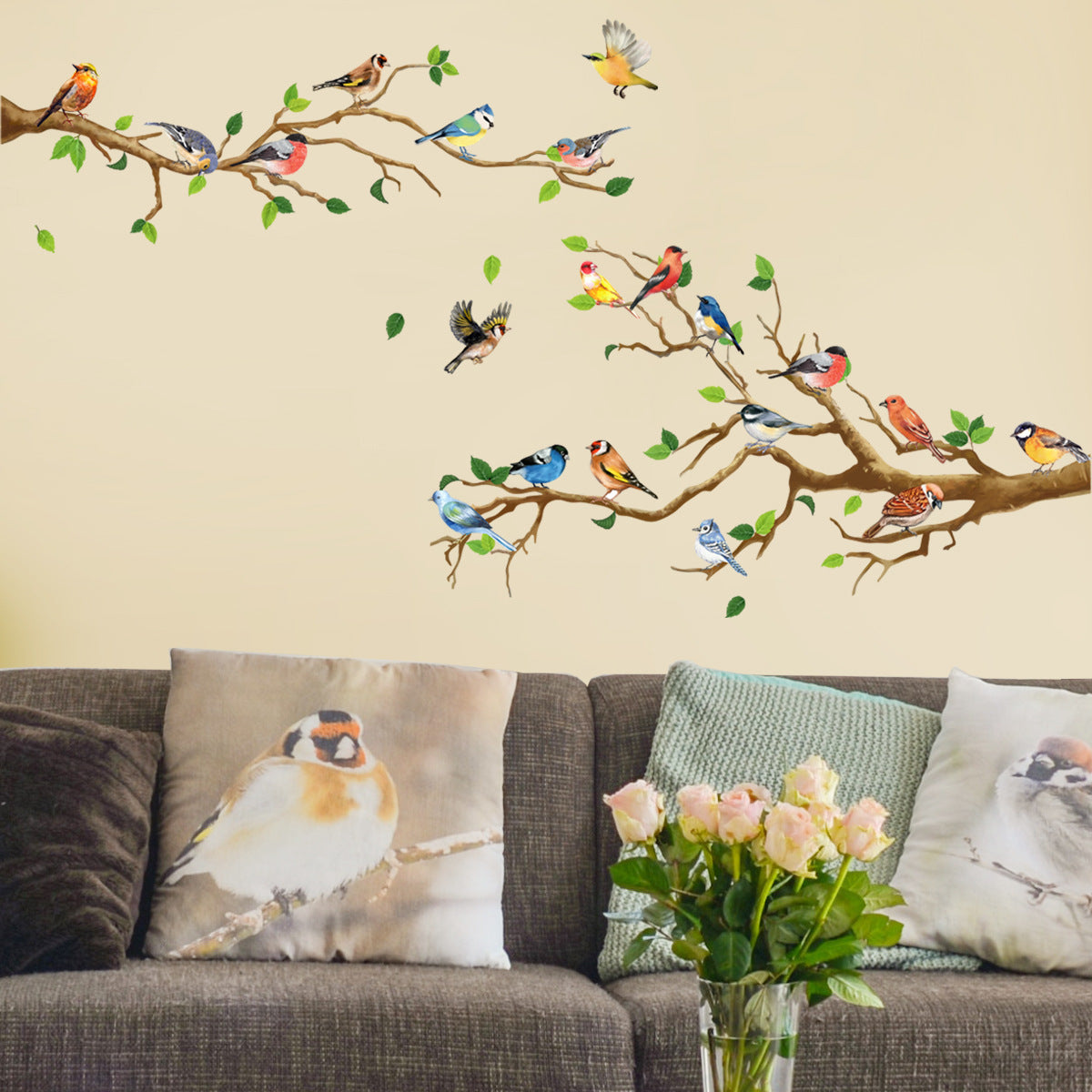 COVPAW branch bird wall sticker Children Room bedroom living room office background wall sofa decoration wall sticker