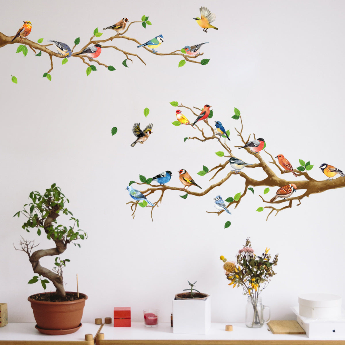 COVPAW branch bird wall sticker Children Room bedroom living room office background wall sofa decoration wall sticker