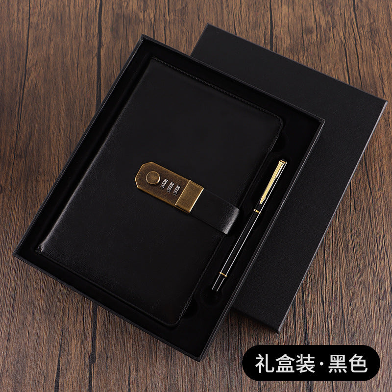 Vintage Codebook Business Notebook with Lock Creative Diary Simple Student Businessman Young Man Gift Father's Day