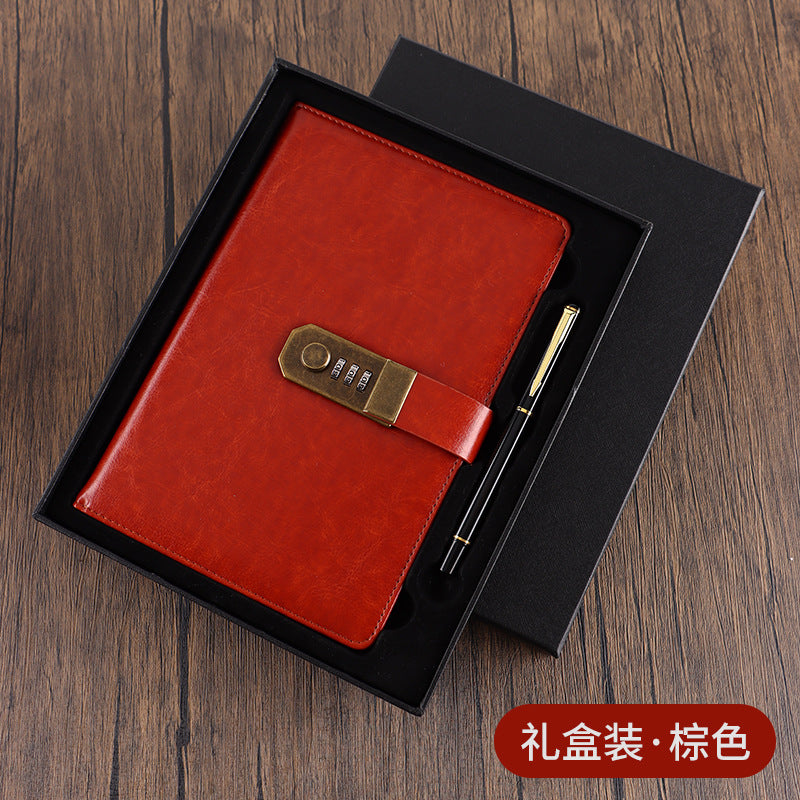 Vintage Codebook Business Notebook with Lock Creative Diary Simple Student Businessman Young Man Gift Father's Day