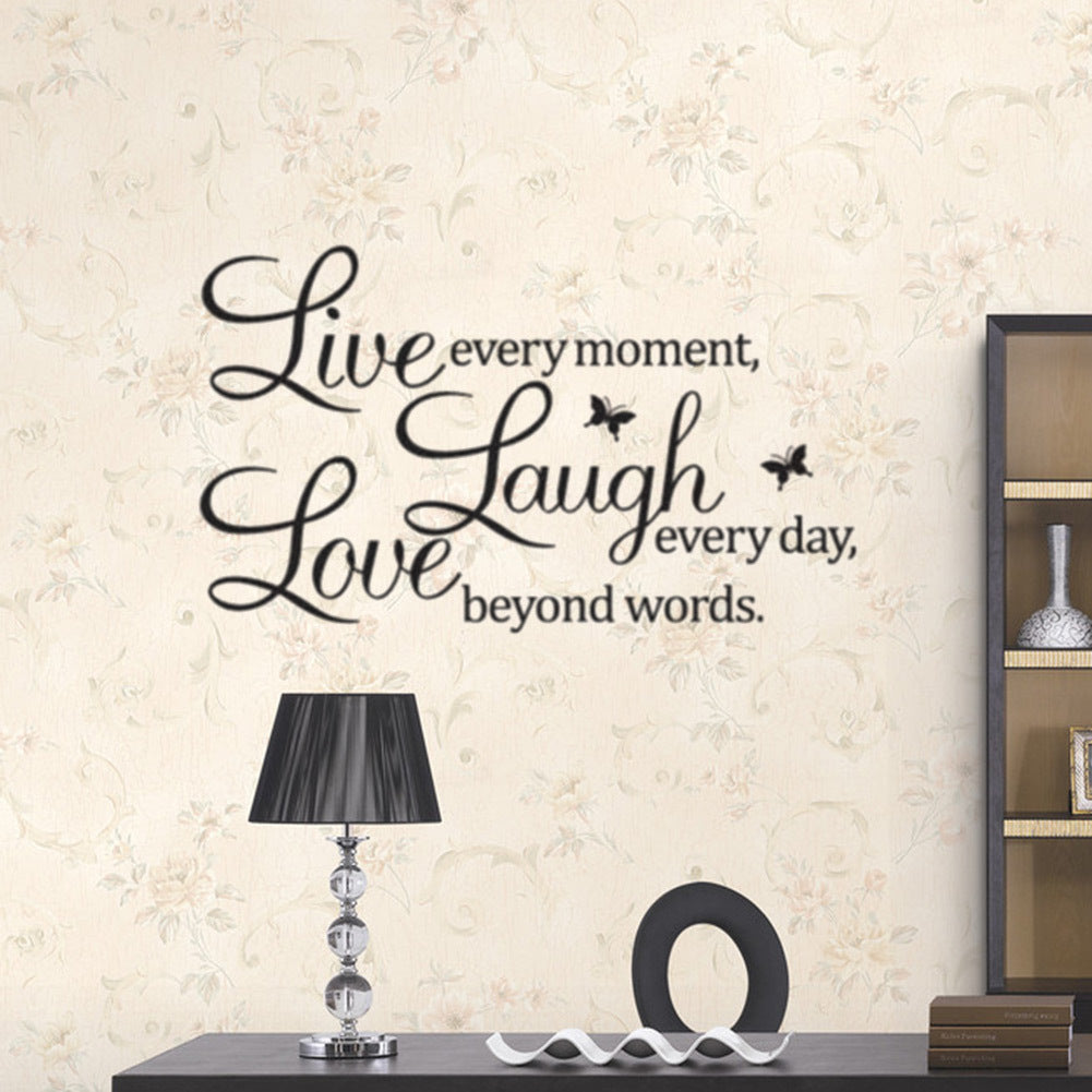 COVPAW Wall Stickers Live Every Moment,Laugh Every Day,Love Beyond Words,Motivational Wall Decals,Family Inspirational Wall Stickers Quotes