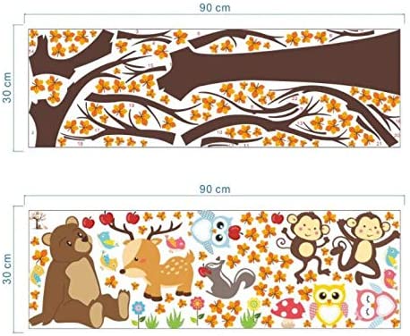 COVPAW Wall Stickers Decor Owls Monkey Tree Bear Jungle Zoo Kids Nursery Baby Children's Room Decal 084