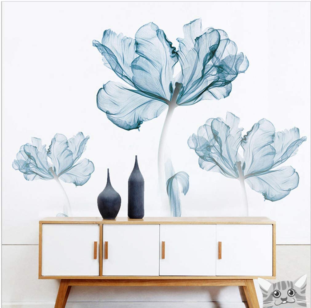 COVPAW Wall Stickers & Murals Home Décor Home Décor Accents for Living Room Flower Wall Decals Home Improvement Paint Wall Treatments Wall Decals Murals Decor Vinyl Removable Mural Paper …