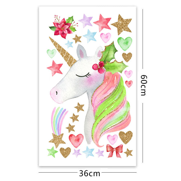 COVPAW Wall stickersUnicorn Fairy Wall Stickers Flower DIY Wall Decals Art Decor for Kids Girls Bedroom Nursery Playroom